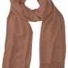 Beaver cashmere pashmina and silk blend full-size shawl in single-ply twill weave with 3 inches tassel.
