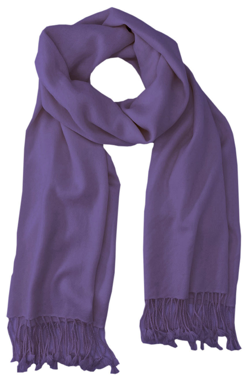 Indigo Carmine  cashmere pashmina and silk blend full-size shawl in single-ply twill weave with 3 inches tassel. 