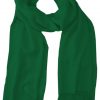 Hunter Green cashmere pashmina and silk blend full-size shawl in single-ply twill weave with 3 inches tassel.