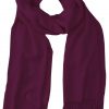 Wine berry cashmere pashmina and silk blend full-size shawl in single-ply twill weave with 3 inches tassel.