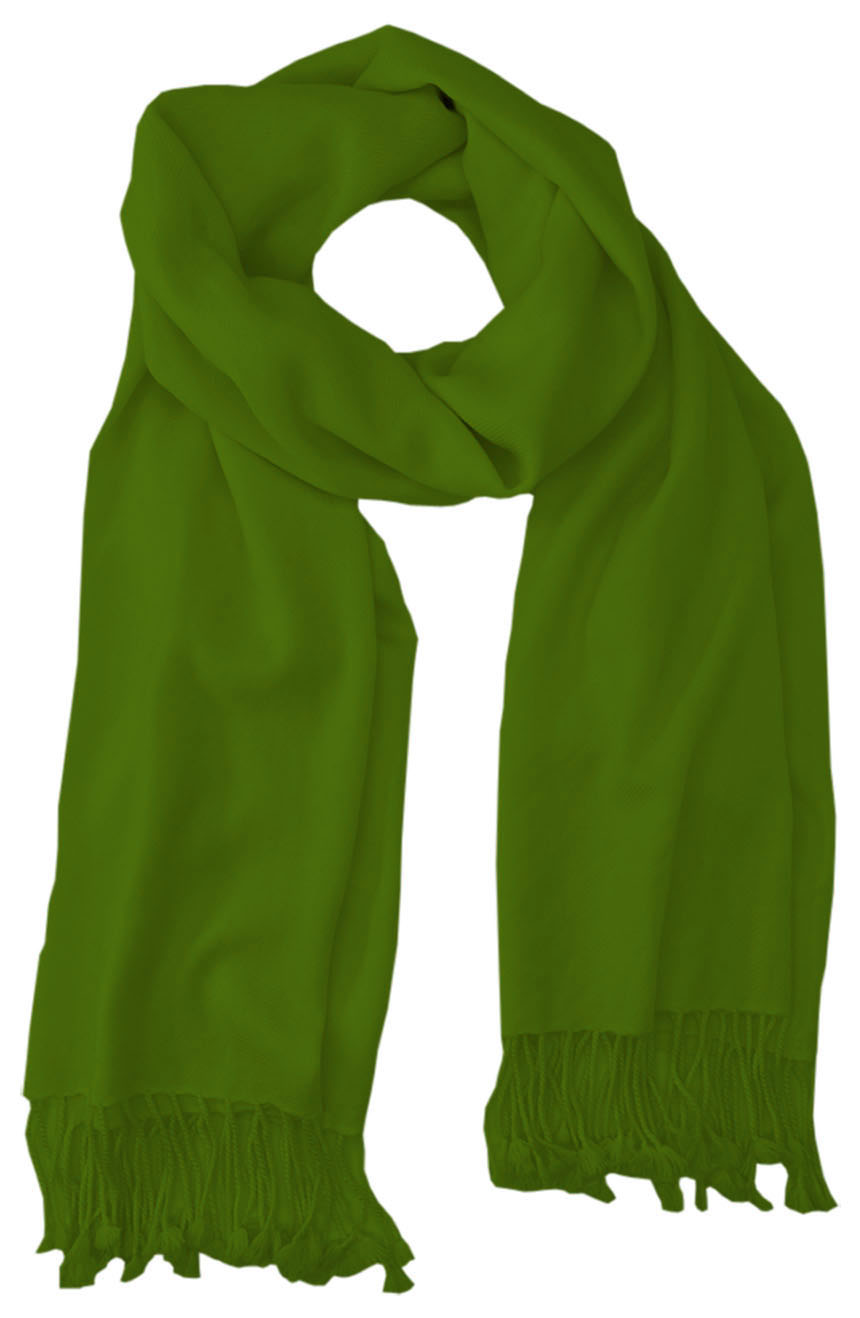 Basil green cashmere pashmina and silk-blend full-size shawl in single-ply twill weave with 3 inches tassel. 
