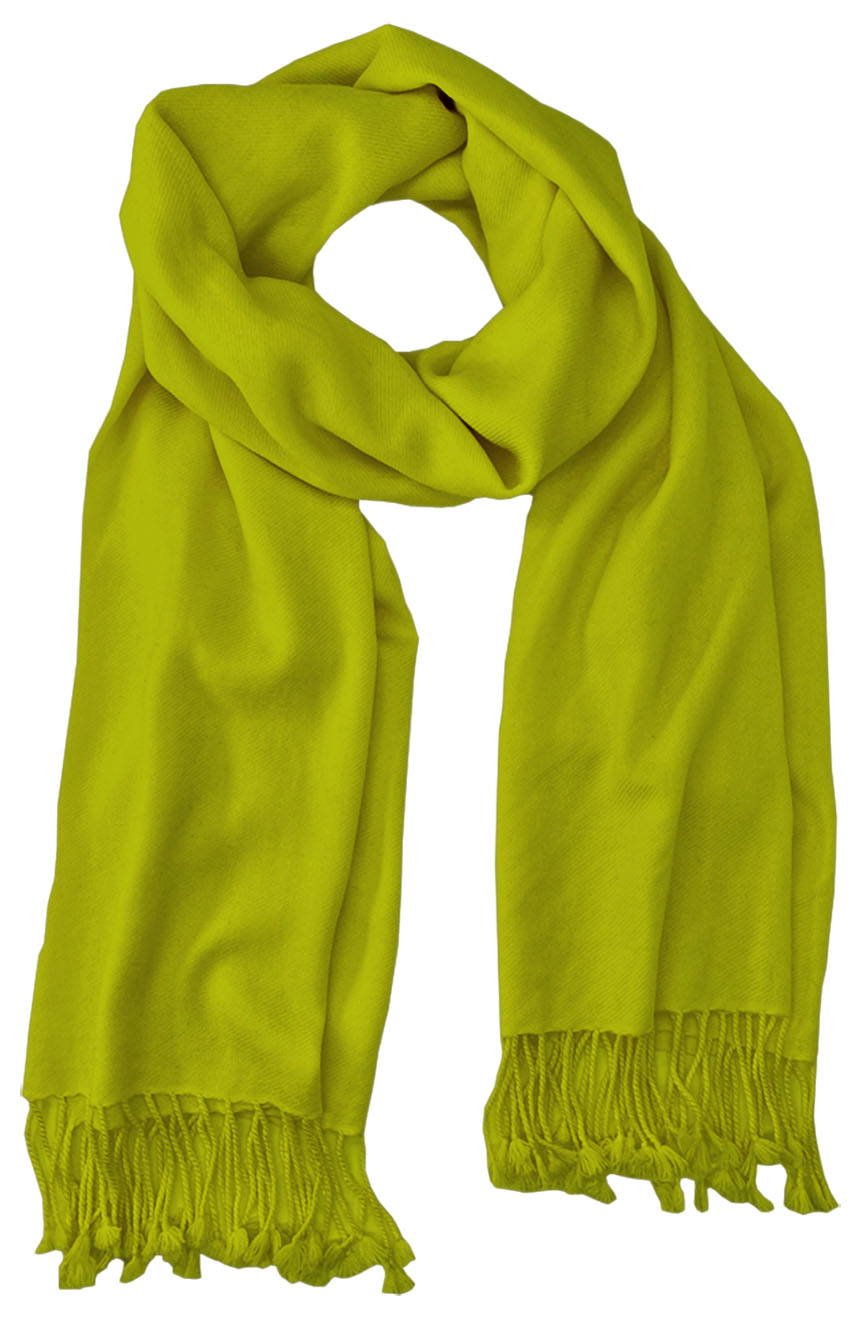 Pistachio cashmere pashmina and silk blend full-size shawl in single-ply twill weave with 3 inches tassel. 
