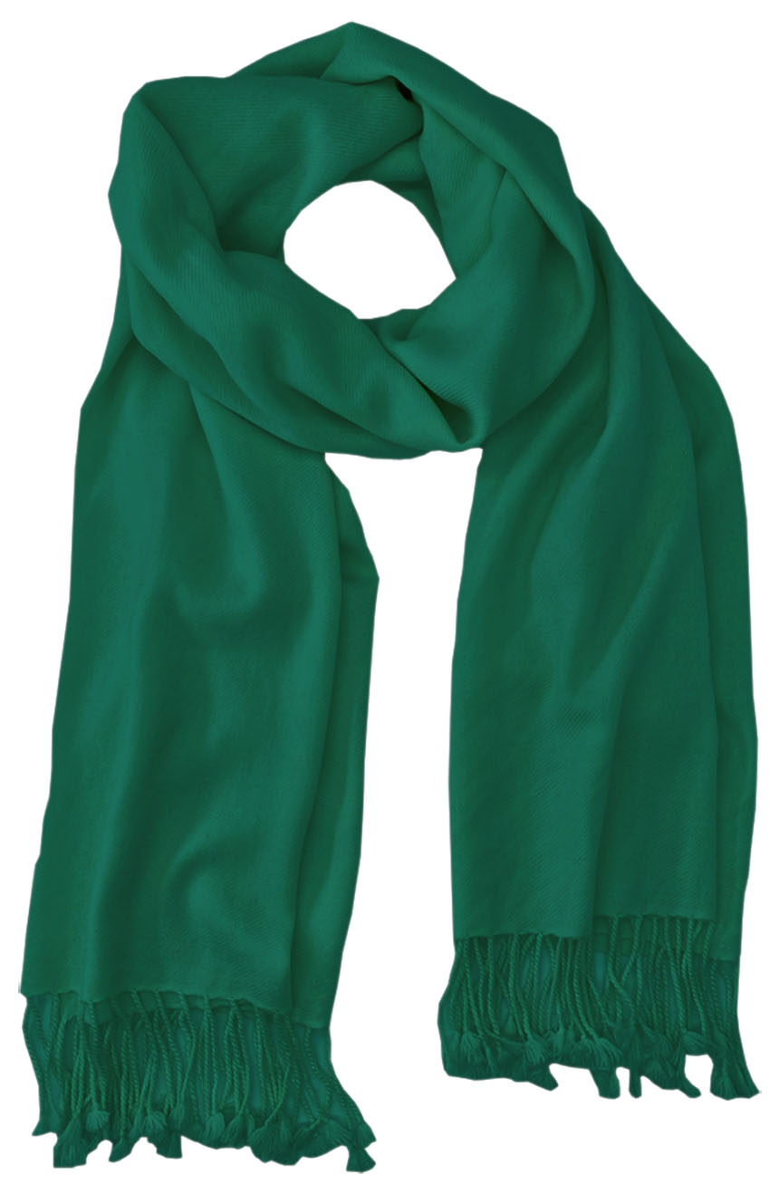Sacramento green cashmere pashmina and silk blend full-size shawl in single-ply twill weave with 3 inches tassel. 