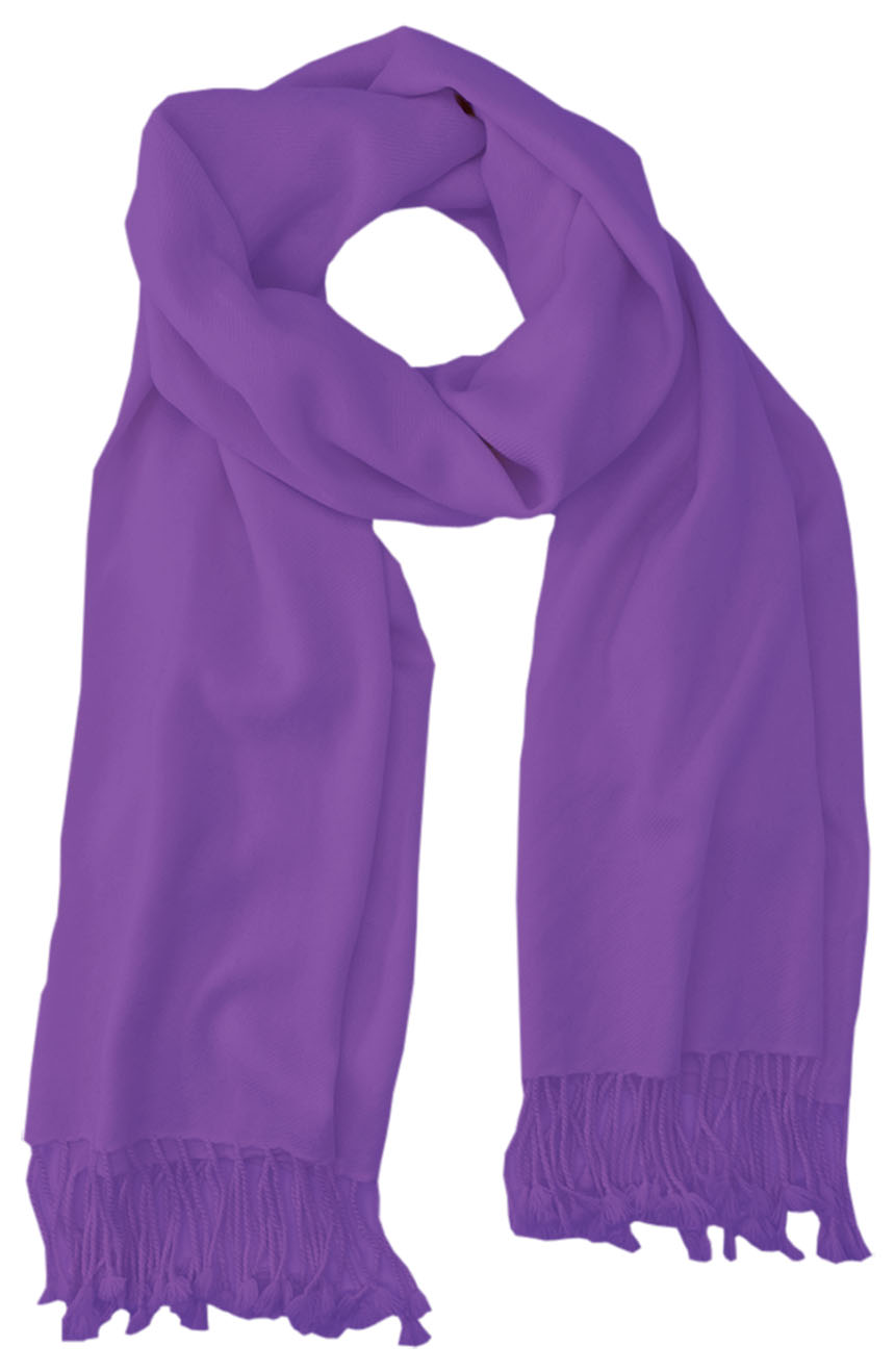 Light Purple cashmere pashmina and silk blend full-size shawl in single-ply twill weave with 3 inches tassel. 