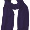 Royal Purple cashmere pashmina and silk blend full-size shawl in single-ply twill weave with 3 inches tassel.