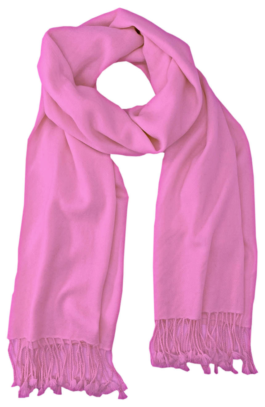 Persian Pink cashmere pashmina and silk blend full-size shawl in single-ply twill weave with 3 inches tassel. 