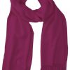 Tyrian Purple cashmere pashmina and silk blend full-size shawl in single-ply twill weave with 3 inches tassel.