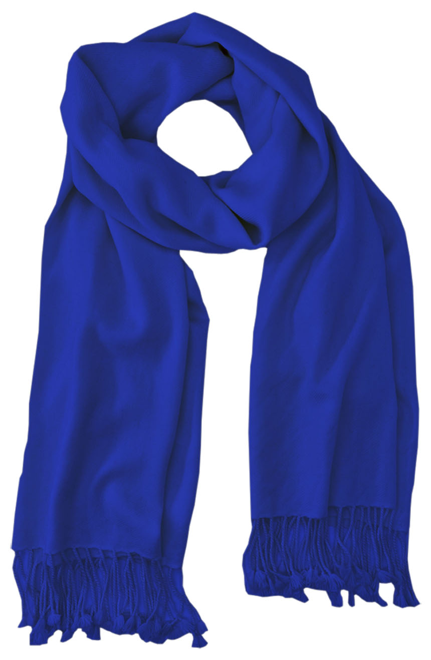 Persian Blue cashmere pashmina and silk blend full-size shawl in single-ply twill weave with 3 inches tassel. 