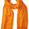 Carrot cashmere pashmina and silk blend full-size shawl in single-ply twill weave with 3 inches tassel.