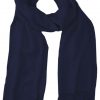 Navy cashmere pashmina and silk blend full-size shawl in single-ply twill weave with 3 inches tassel.