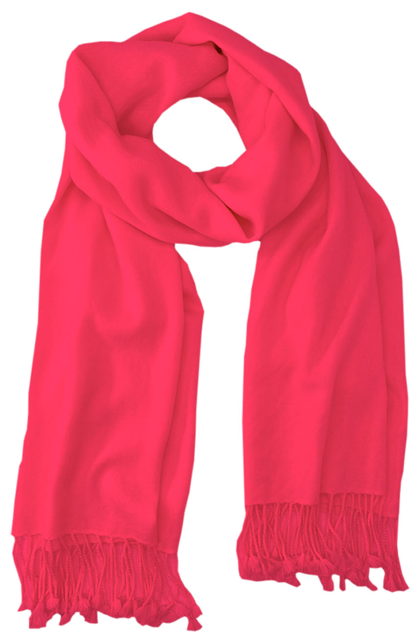 Fuchsia cashmere pashmina and silk blend full-size shawl in single-ply twill weave with 3 inches tassel. 