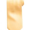 Mens handmade satin silk necktie in solid gold color.