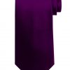 Mens handmade satin silk necktie in solid royal purple color.