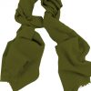Mens 100% cashmere scarf in Costa del Sol green, single-ply with 1-inch eyelash fringe.
