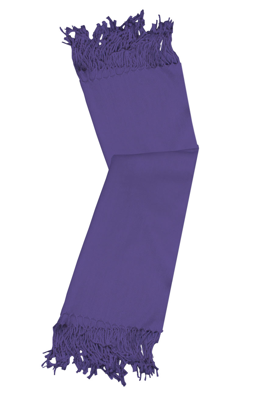 Indigo Carmine cashmere pashmina and silk-blend scarf in single-ply twill weave with 3 inches tassel.