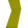 Pistachio cashmere pashmina and silk-blend scarf in single-ply twill weave with 3 inches tassel.