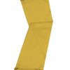 Butterscotch cashmere pashmina and silk-blend scarf in single-ply twill weave with 3 inches tassel.