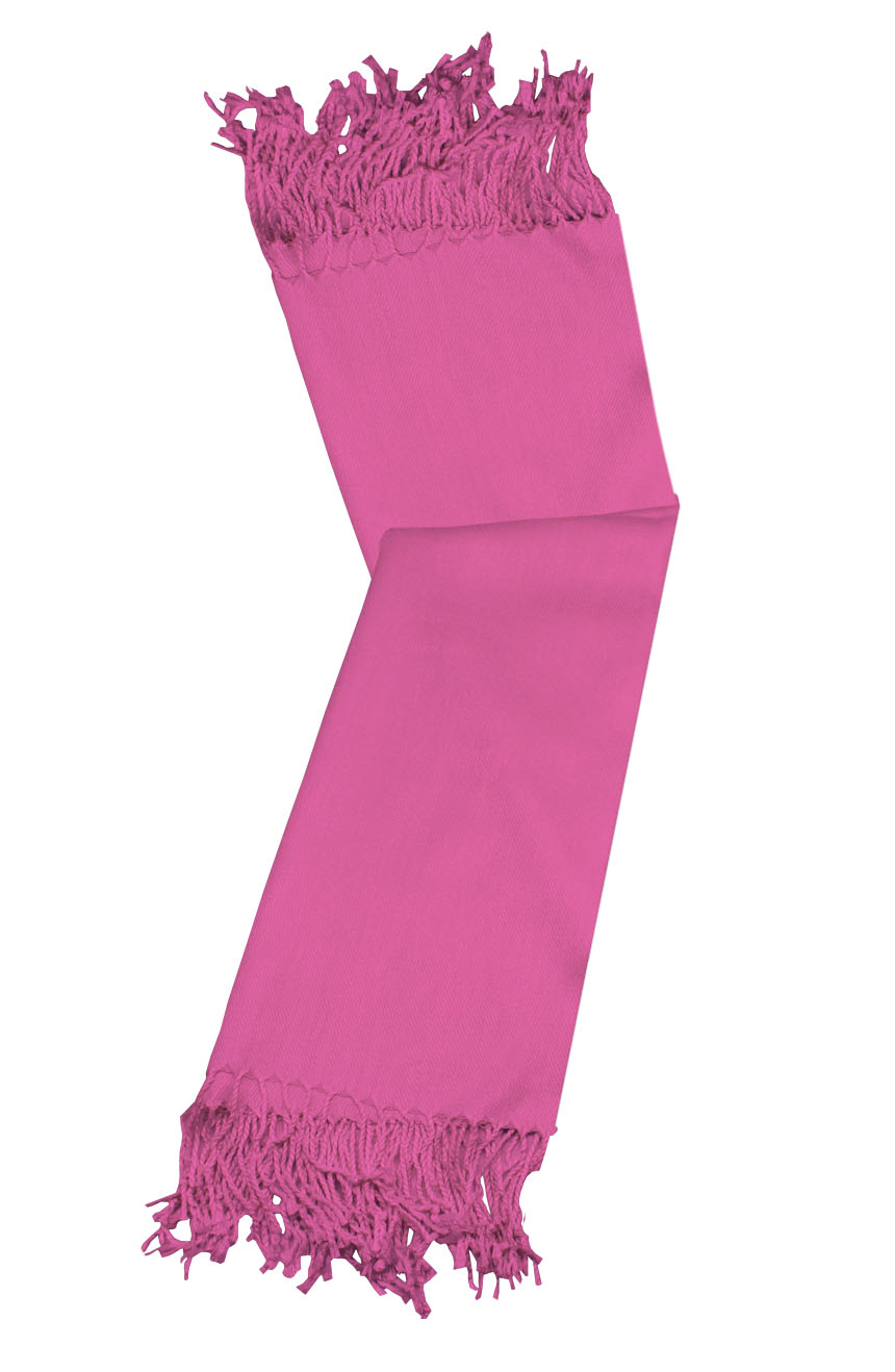 Pink cashmere pashmina and silk-blend scarf in single-ply twill weave with 3 inches tassel.