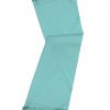 Celeste blue cashmere pashmina and silk-blend scarf in single-ply twill weave with 3 inches tassel.