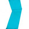 Turquoise cashmere pashmina and silk-blend scarf in single-ply twill weave with 3 inches tassel.