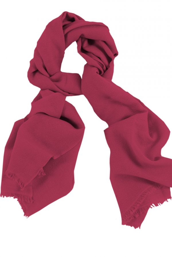 Cashmere wrap scarf womens in 100% cashmere raspberry color, beneficial as a wedding wrap, travel wrap scarf, or a winter scarf.
