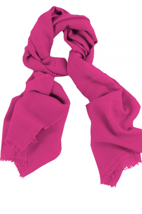 Cashmere wrap scarf womens in 100% cashmere hot pink color, beneficial as a wedding wrap, travel wrap scarf, or a winter scarf.
