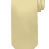 Mens handmade satin silk necktie in solid cream color.