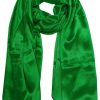 Womens silk neck scarf in eucalyptus green 22×75 inches with plenty of material to wrap around the head or shoulders in many ways.
