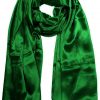 Hunter Green mens aviator silk neck scarf 75 inches long in 100% pure satin silk.