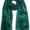 Womens silk neck scarf in Sacramento green 22×75 inches with plenty of material to wrap around the head or shoulders in many ways.