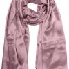 Womens silk neck scarf in baby pink 22×75 inches with plenty of material to wrap around the head or shoulders in many ways.