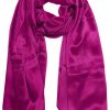 Womens silk neck scarf in royal pink 22×75 inches with plenty of material to wrap around the head or shoulders in many ways.