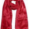 Womens silk neck scarf in scarlet 22×75 inches with plenty of material to wrap around the head or shoulders in many ways.