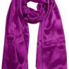 Womens silk neck scarf in plum 22×75 inches with plenty of material to wrap around the head or shoulders in many ways.