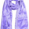 Womens silk neck scarf in lilac 22×75 inches with plenty of material to wrap around the head or shoulders in many ways.