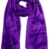 Womens silk neck scarf in purple 22×75 inches with plenty of material to wrap around the head or shoulders in many ways.