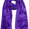 Womens silk neck scarf in deep purple 22×75 inches with plenty of material to wrap around the head or shoulders in many ways.