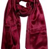 Womens silk neck scarf in dark burgundy 22×75 inches with plenty of material to wrap around the head or shoulders in many ways.