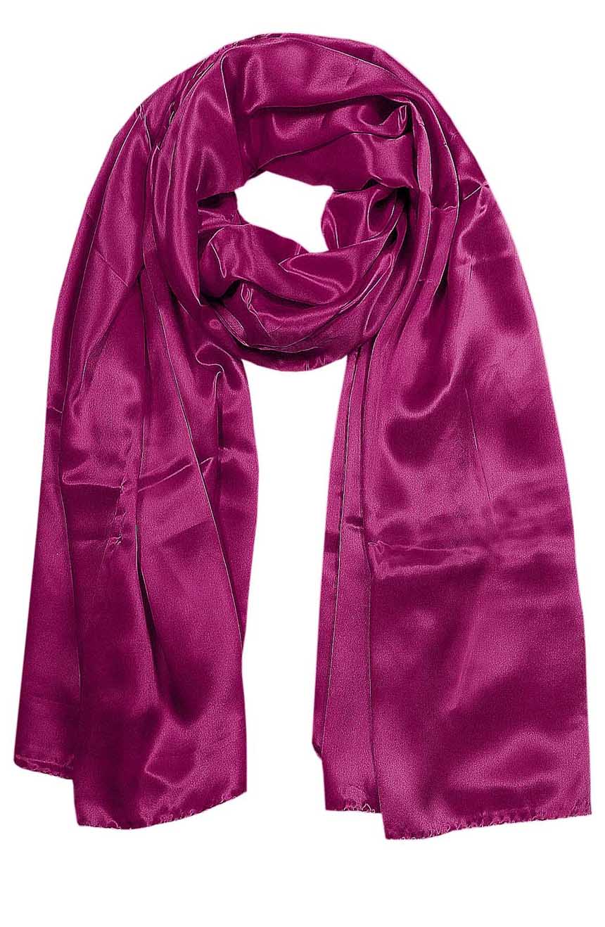 Womens silk neck scarf in Tyrian purple 22×75 inches with plenty of material to wrap around the head or shoulders in many ways.