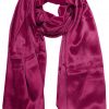 Womens silk neck scarf in Tyrian deep purple 22×75 inches with plenty of material to wrap around the head or shoulders in many ways.