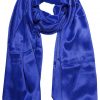 Persian Blue mens aviator silk neck scarf 75 inches long in 100% pure satin silk.