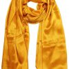 Womens silk neck scarf in carrot 22×75 inches with plenty of material to wrap around the head or shoulders in many ways.