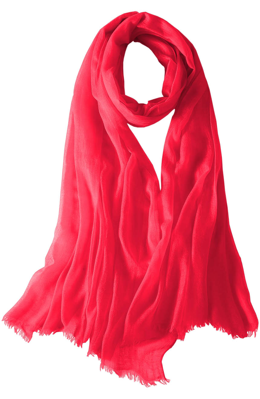 Featherlight cashmere scarf in dark fuchsia color, pocketable, lightweight, & ultra-soft to keep you warm weigh just ounces, essential for all women.
