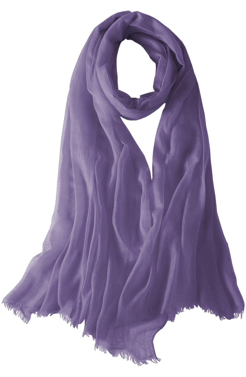 Featherlight cashmere scarf in indigo carmine color, pocketable, lightweight, & ultra-soft to keep you warm weigh just ounces, essential for all women.