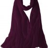 Featherlight cashmere scarf in a wineberry color, pocketable, lightweight, & ultra-soft to keep you warm weigh just ounces, essential for all women.