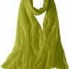 Featherlight cashmere scarf in pistachio color, pocketable, lightweight, & ultra-soft to keep you warm weigh just ounces, essential for all women.