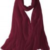 Featherlight cashmere scarf in raspberry color, pocketable, lightweight, & ultra-soft to keep you warm weigh just ounces, essential for all women.