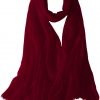 Featherlight cashmere scarf in garnet color, pocketable, lightweight, & ultra-soft to keep you warm weigh just ounces, essential for all women.