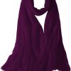 Featherlight cashmere scarf in plum color, pocketable, lightweight, & ultra-soft to keep you warm weigh just ounces, essential for all women.