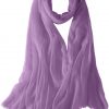 Featherlight cashmere scarf in lilac color, pocketable, lightweight, & ultra-soft to keep you warm weigh just ounces, essential for all women.